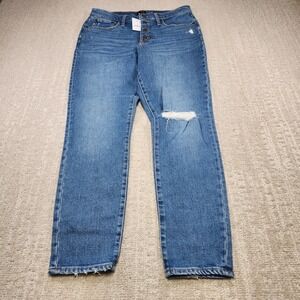 J Crew Jeans Women 29 Hi Rise Skinny Blue Denim Button Fly‎ Stretch Preppy NEW